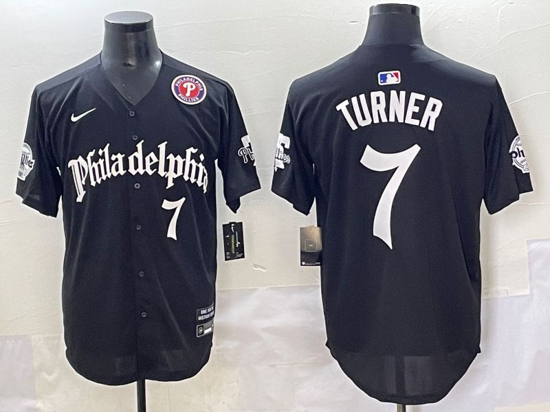 Men 2025 Philadelphia Phillies #7 Turner Black Five generations Joint Name Nike MLB Jersey style 3->philadelphia phillies->MLB Jersey